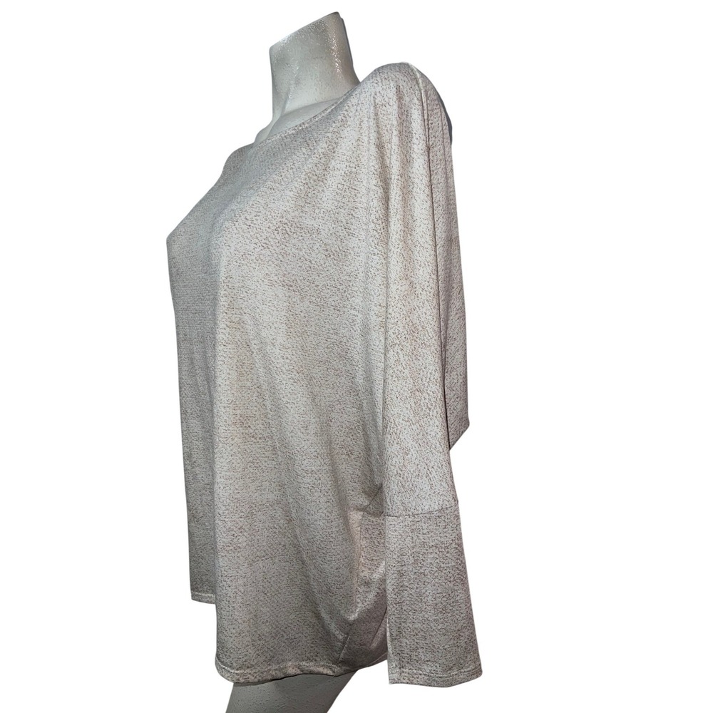 LuLaRoe Women's Sz XL Long Sleeve Boat Neck Tunic Top Heathered Speckled Beige - Picture 4 of 8